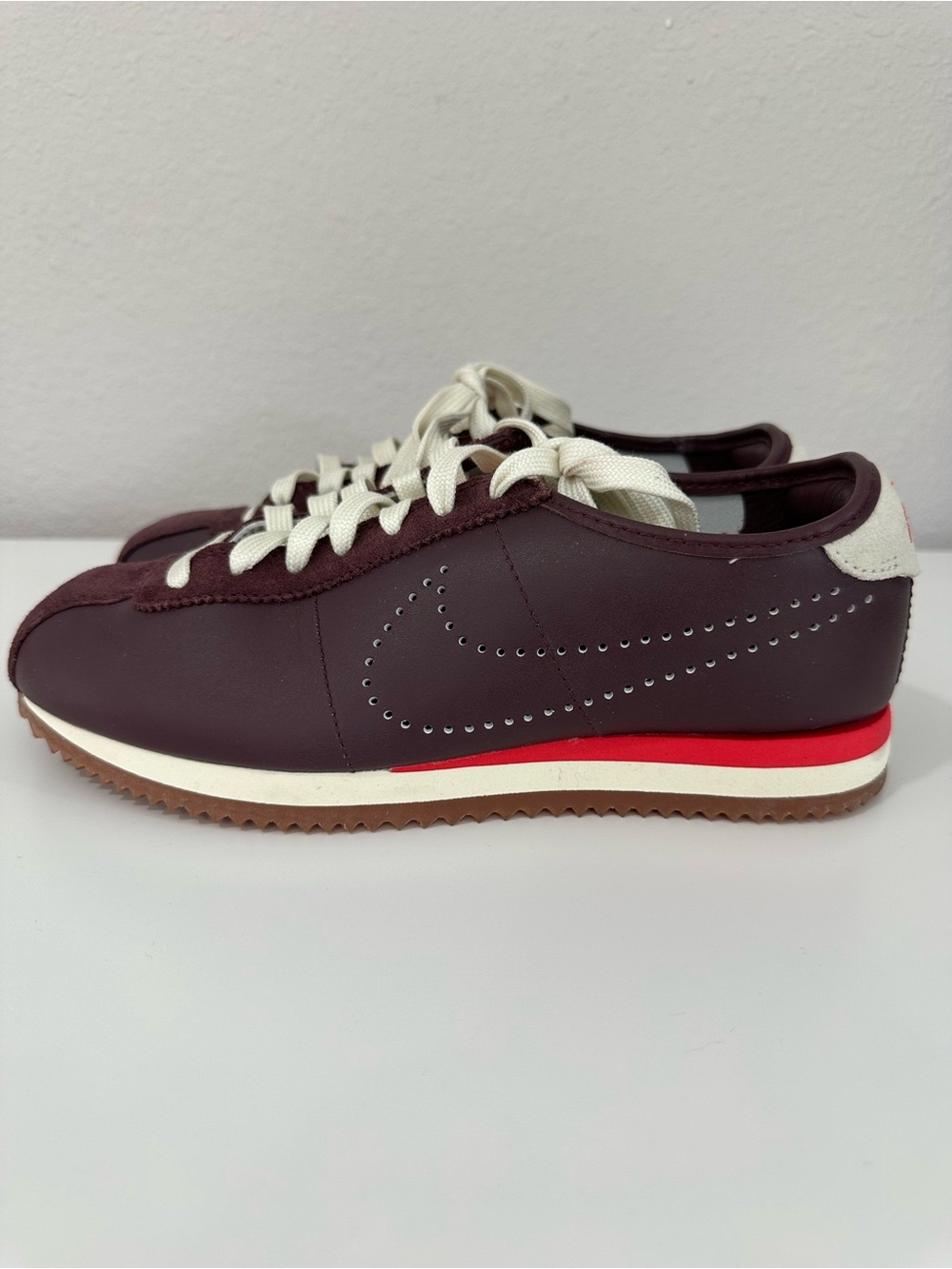 NIKE Cortez Burgundy Perforated Sneakers Size Women 7